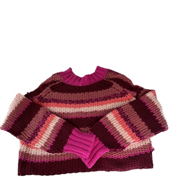 Free People Sweaters - Free People Devon Sweater / Fuschia Rose Combo Size XS SOLD OUT!